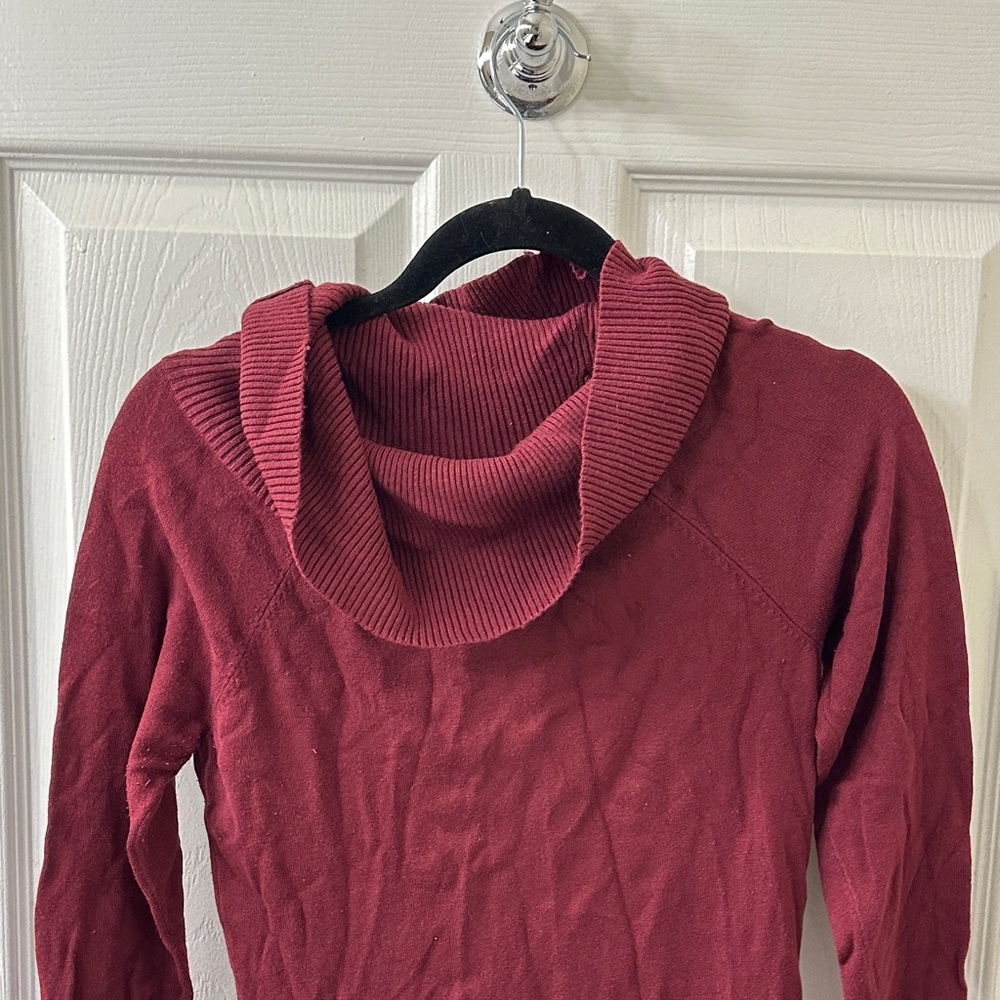 Guess Burgundy Cowl Neck Sweater dress